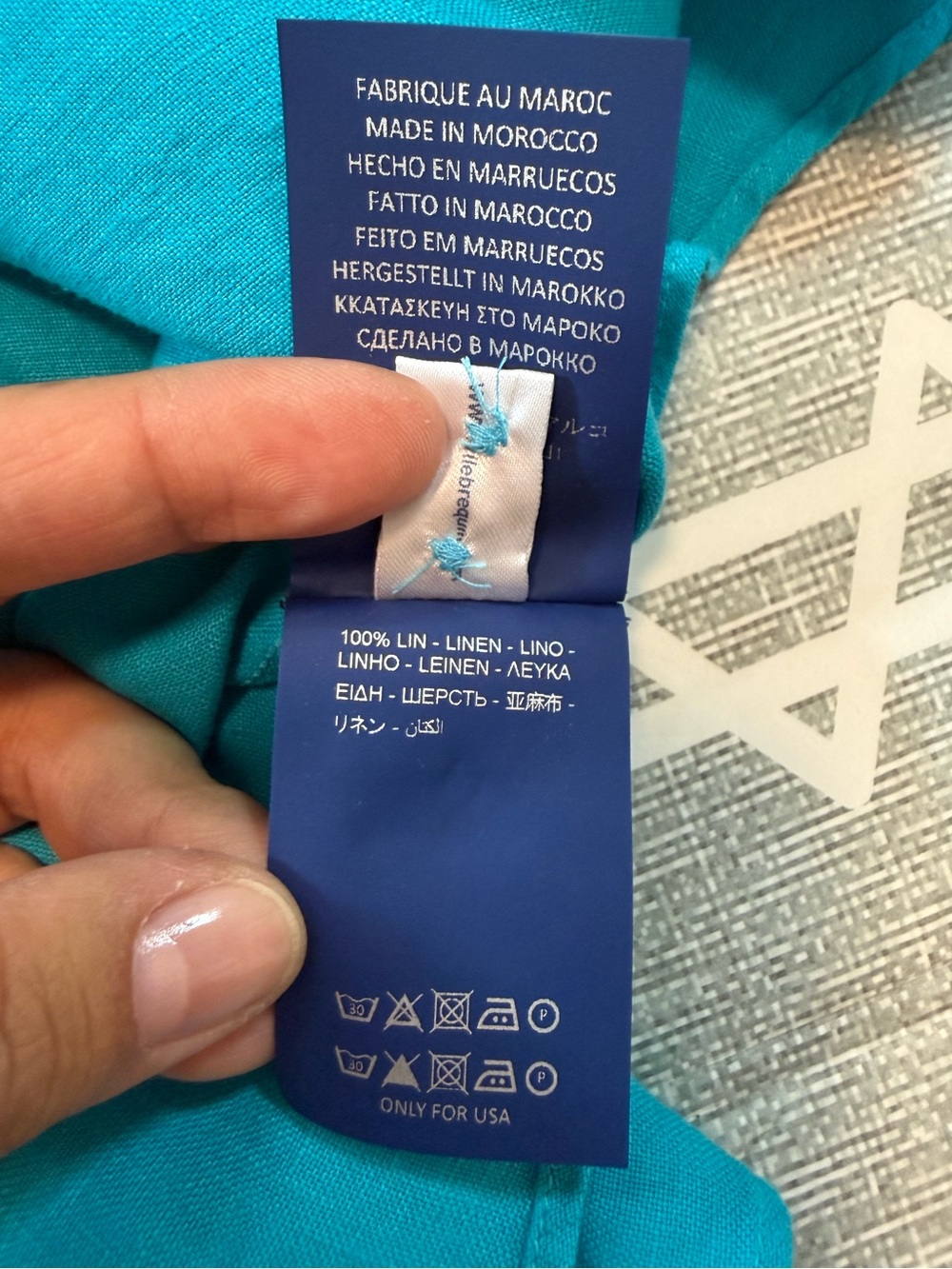 Vilebrequin Caroubis 100% Linen Shirt Lagon Turquoise Blue Medium - Picture 6 of 10